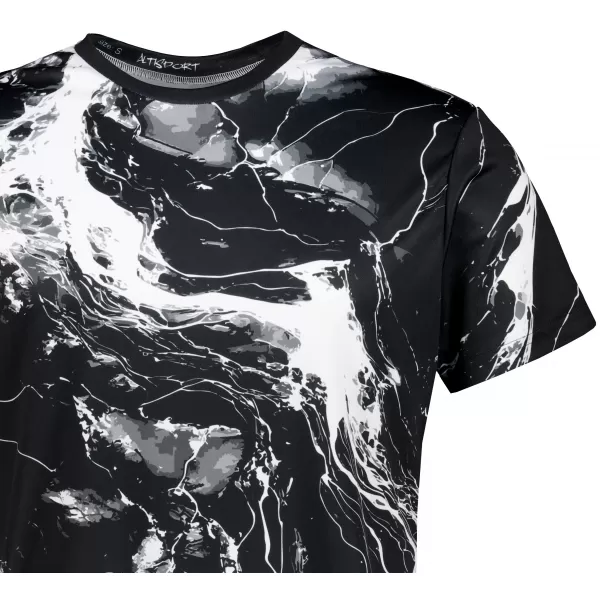  Männer funktionaler T -Shirt Premium ALTISPORT VOJ/ALM071TR01 SCHWARZ UND WEIß 