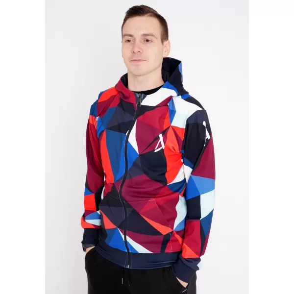  Herren -Sweatshirt auf Reißverschlussprämie ALTISPORT VOJ/ALM007MI02 MARINEBLAU/ROT 