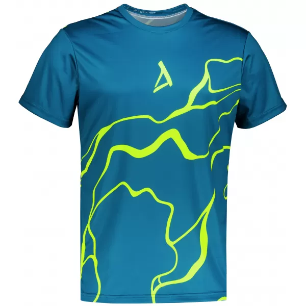 Männer funktionaler T -Shirt Premium ALTISPORT VOJ/ALM073TR01 MARINE-FLUO GELB 