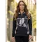 Frauen -Sweatshirt bei Reißverschlussprämie ALTISPORT VOJ/ALW061MI02 SCHWARZ UND WEIß