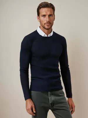 Herrenpullover DSTREET WX2294 DUNKELBLAU