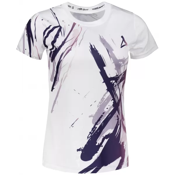  Frauenfunktional T -Shirt Premium ALTISPORT VOJ/ALW074TR01 WEIß -VIOLETT 
