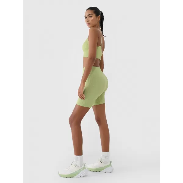  Damenkürzige Leggings 4F WSS25TFSTF014 HELLGRÜN 