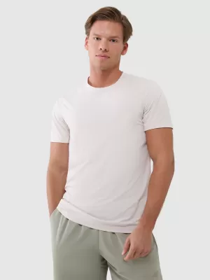 Herren -funktionales Hemd 4F WSS25TFTSM1215 CREME