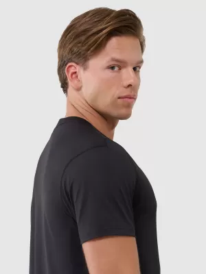 Herren -funktionales Hemd 4F WSS25TFTSM1215 TIEF SCHWARZ