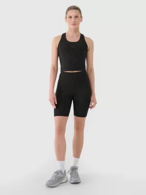 Damenkürzige Leggings 4F WSS25TFSTF016 TIEF SCHWARZ