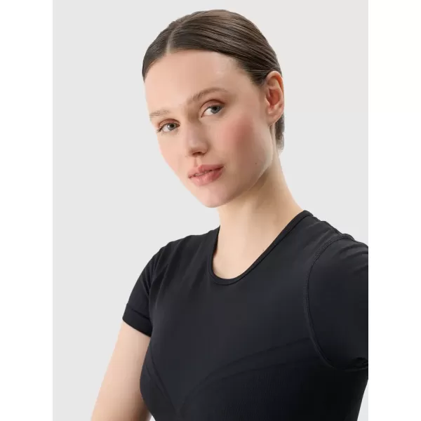  Weibliches funktionelles Hemd 4F WSS25TFTSF1270 TIEF SCHWARZ 