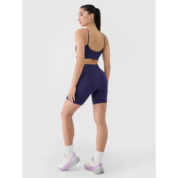  Damenkürzige Leggings 4F WSS25TFSTF014 DUNKELBLAU 