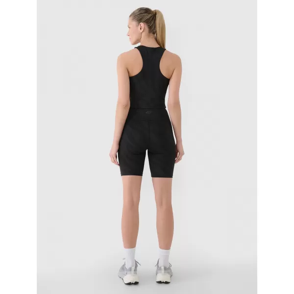  Damenkürzige Leggings 4F WSS25TFSTF016 TIEF SCHWARZ 