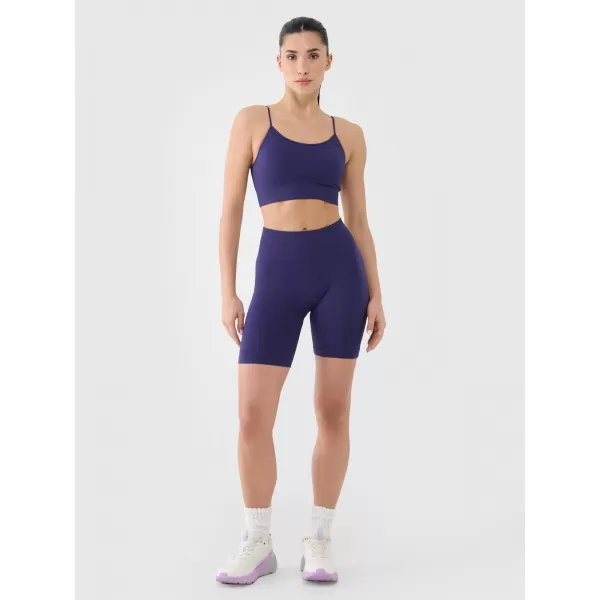  Damenkürzige Leggings 4F WSS25TFSTF014 DUNKELBLAU 