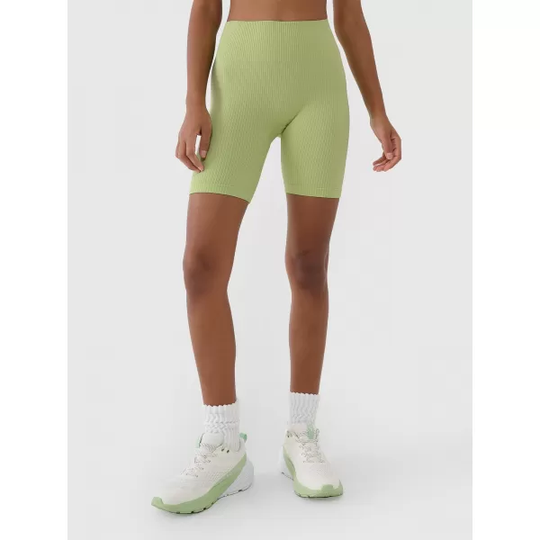  Damenkürzige Leggings 4F WSS25TFSTF014 HELLGRÜN 
