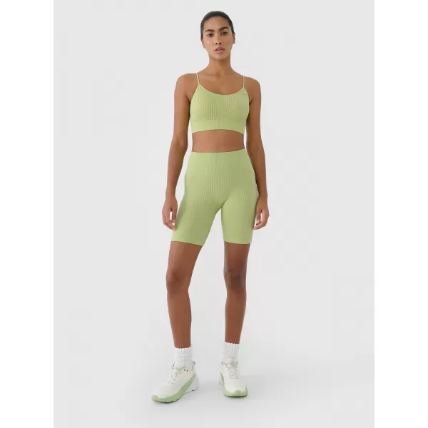  Damenkürzige Leggings 4F WSS25TFSTF014 HELLGRÜN 