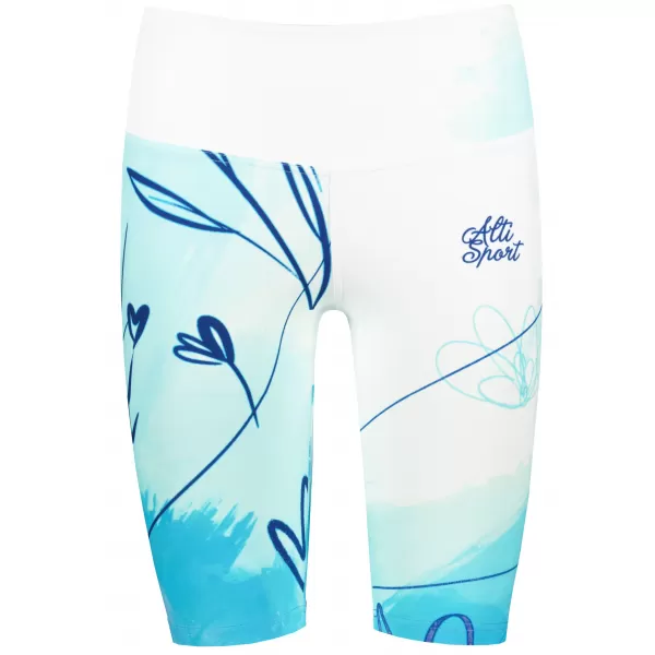  Frauen -Leggings über den Knien Premium ALTISPORT VOJ/ALW083LEG02 WEIß -BLAU 