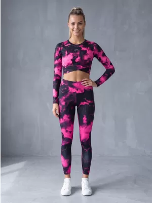Lange Leggings für Frauen Premium ALTISPORT VOJ/ALW066LEG01 SCHWARZ -PINK