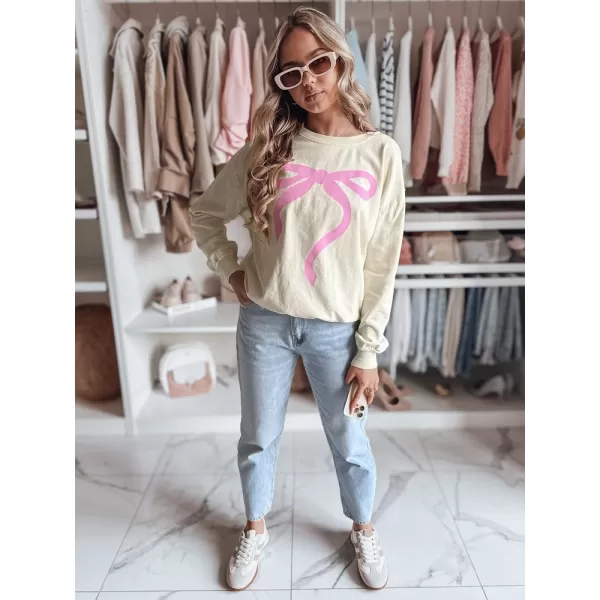  Frauen übergroße Sweatshirt für Frauen DSTREET SOFTTIE BY1356 BEIGE 