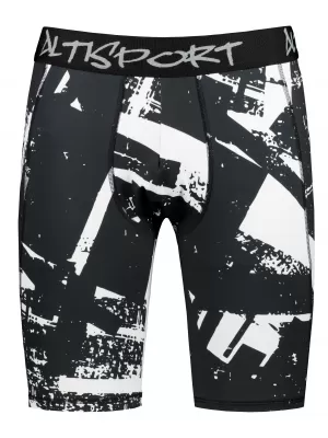 Männersport -Leggings über den Knien der Prämie ALTISPORT VOJ/ALM079LEG02 SCHWARZ UND WEIß