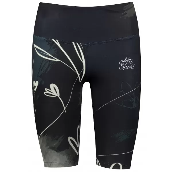  Frauen -Leggings über den Knien Premium ALTISPORT VOJ/ALW083LEG02 SCHWARZ UND WEIß 