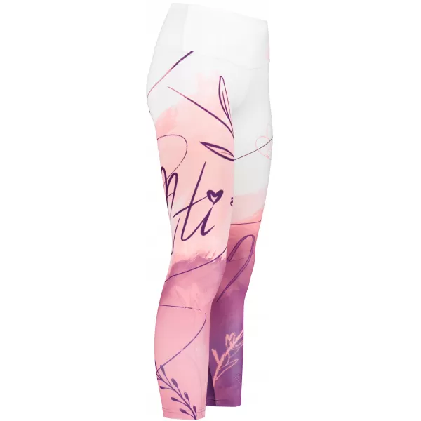  Lange Leggings für Frauen Premium ALTISPORT VOJ/ALW083LEG01 WEIß -PINK 