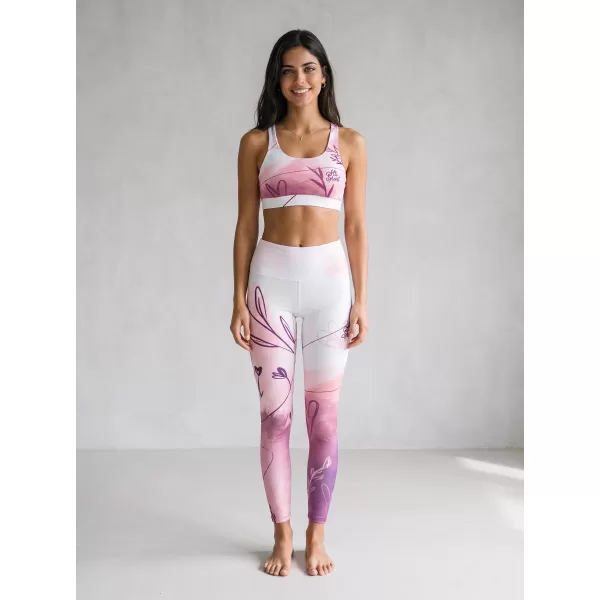  Lange Leggings für Frauen Premium ALTISPORT VOJ/ALW083LEG01 WEIß -PINK 