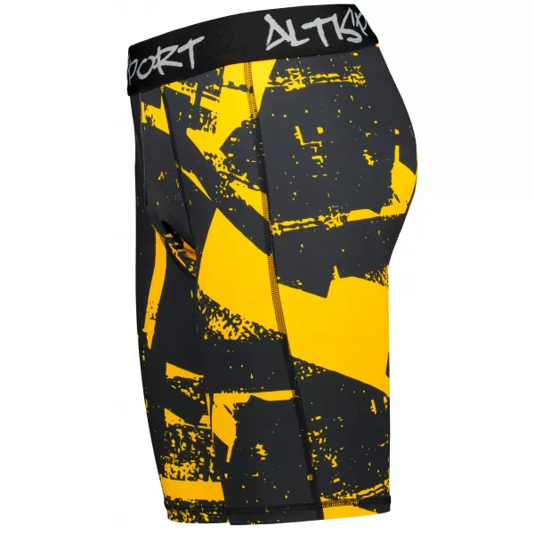  Männersport -Leggings über den Knien der Prämie ALTISPORT VOJ/ALM079LEG02 SCHWARZ -AUSGELB 