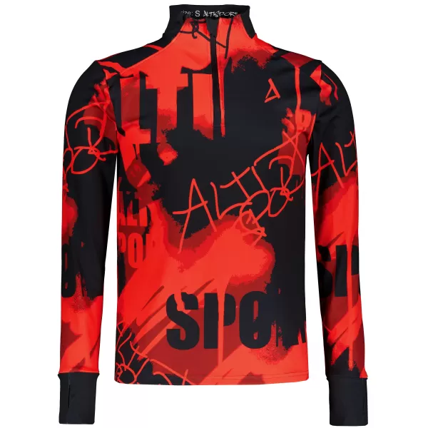  Herren Sport Sweatshirt Premium Plus ALTISPORT VOJ/ALM076MI04 SCHWARZ/ROT 