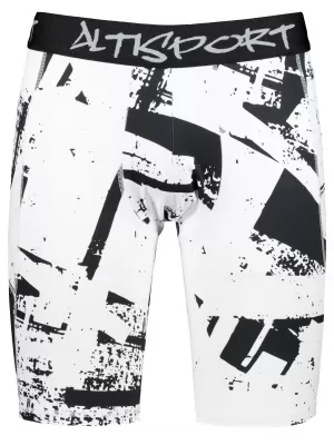 Männersport -Leggings über den Knien der Prämie ALTISPORT VOJ/ALM079LEG02 WEIß -UND -SCHWARZ