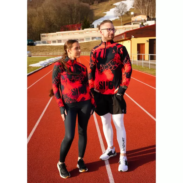  Herren Sport Sweatshirt Premium Plus ALTISPORT VOJ/ALM076MI04 SCHWARZ/ROT 