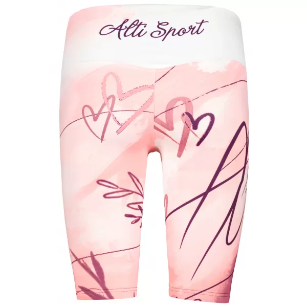  Frauen -Leggings über den Knien Premium ALTISPORT VOJ/ALW083LEG02 WEIß -PINK 
