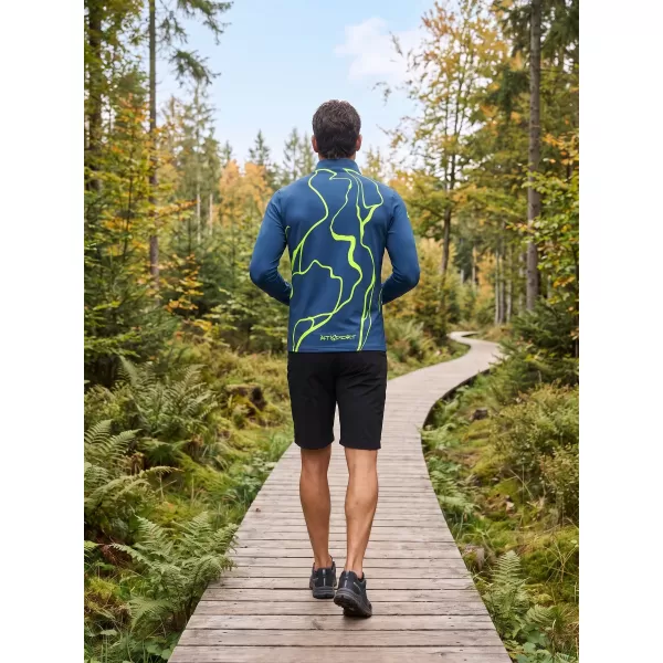 Herren Sport Sweatshirt Premium Plus ALTISPORT VOJ/ALM073MI04 MARINE-FLUO GELB 