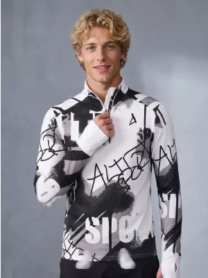 Herren Sport Sweatshirt Premium Plus ALTISPORT VOJ/ALM076MI04 SCHWARZ/WEIß