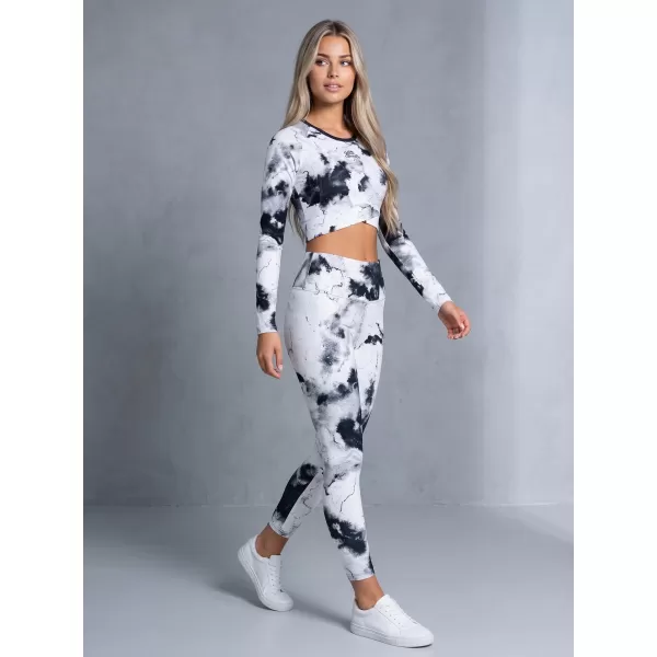  Lange Leggings für Frauen Premium ALTISPORT VOJ/ALW066LEG01 WEIß -UND -SCHWARZ 