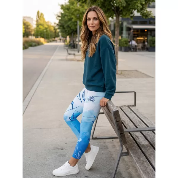  Lange Leggings für Frauen Premium ALTISPORT VOJ/ALW083LEG01 WEIß -BLAU 