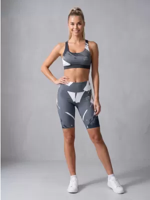 Frauen -Leggings über den Knien Premium ALTISPORT VOJ/ALW081LEG02 SCHWARZGRAU