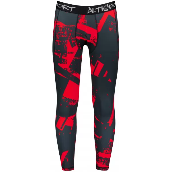  Herrensport -Leggings langer Prämie ALTISPORT VOJ/ALM079LEG01 SCHWARZ -RED 
