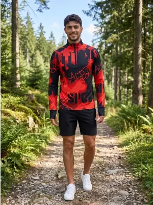 Herren Sport Sweatshirt Premium Plus ALTISPORT VOJ/ALM076MI04 SCHWARZ/ROT
