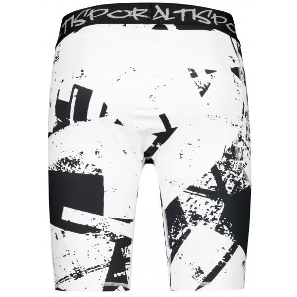  Männersport -Leggings über den Knien der Prämie ALTISPORT VOJ/ALM079LEG02 WEIß -UND -SCHWARZ 
