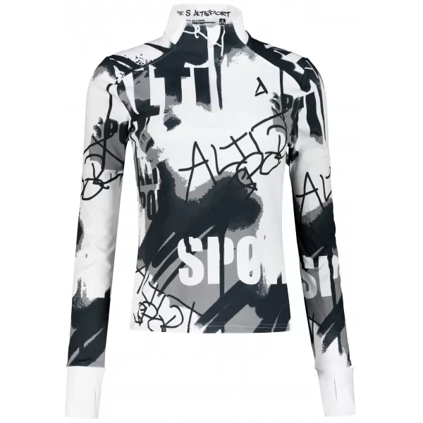  Frauen Sport Sweatshirt Premium Plus ALTISPORT VOJ/ALW076MI04 WEIß/SCHWARZ 