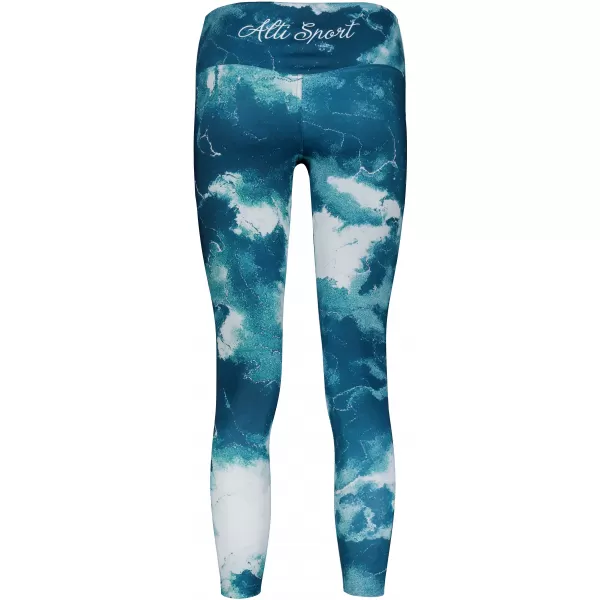  Lange Leggings für Frauen Premium ALTISPORT VOJ/ALW066LEG01 GRÜN -BLUE 