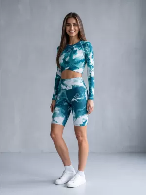 Frauen -Leggings über den Knien Premium ALTISPORT VOJ/ALW066LEG02 GRÜN -BLUE