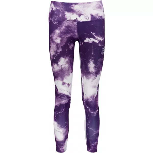  Lange Leggings für Frauen Premium ALTISPORT VOJ/ALW066LEG01 WEIß -VIOLETT 