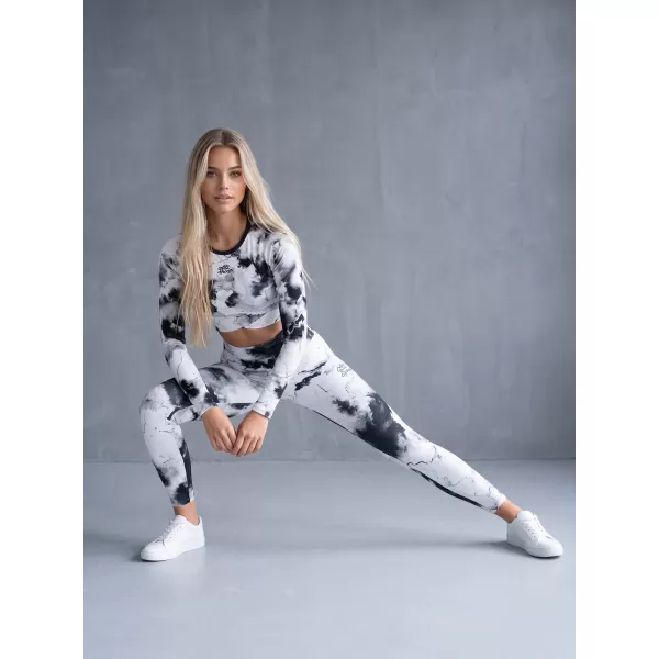  Lange Leggings für Frauen Premium ALTISPORT VOJ/ALW066LEG01 WEIß -UND -SCHWARZ 