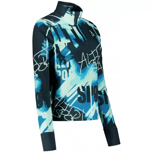  Frauen Sport Sweatshirt Premium Plus ALTISPORT VOJ/ALW076MI04 BLAU/SCHWARZ 