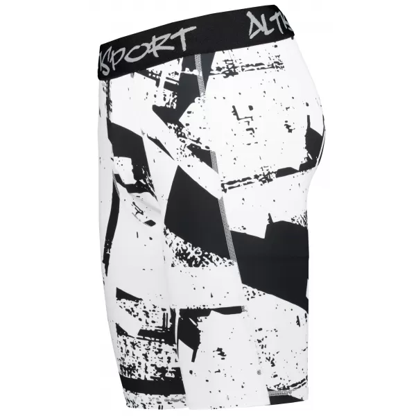  Männersport -Leggings über den Knien der Prämie ALTISPORT VOJ/ALM079LEG02 WEIß -UND -SCHWARZ 