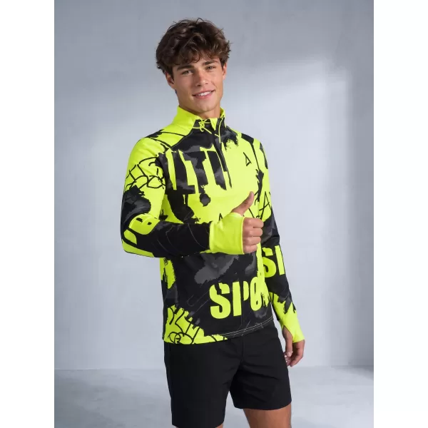  Herren Sport Sweatshirt Premium Plus ALTISPORT VOJ/ALM076MI04 FLUO-GELB 
