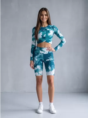 Frauen -Leggings über den Knien Premium ALTISPORT VOJ/ALW066LEG02 GRÜN -BLUE