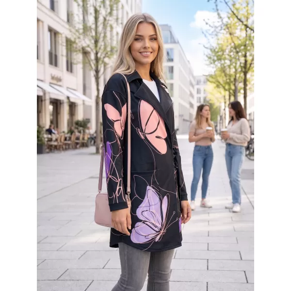 Frauen -Sweatshirt -Premium -Tasche für Frauen ALTISPORT VOJ/ALW086MI05 SCHWARZVIOLETT 