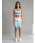 Frauen -Leggings über den Knien Premium ALTISPORT VOJ/ALW083LEG02 WEIß -BLAU