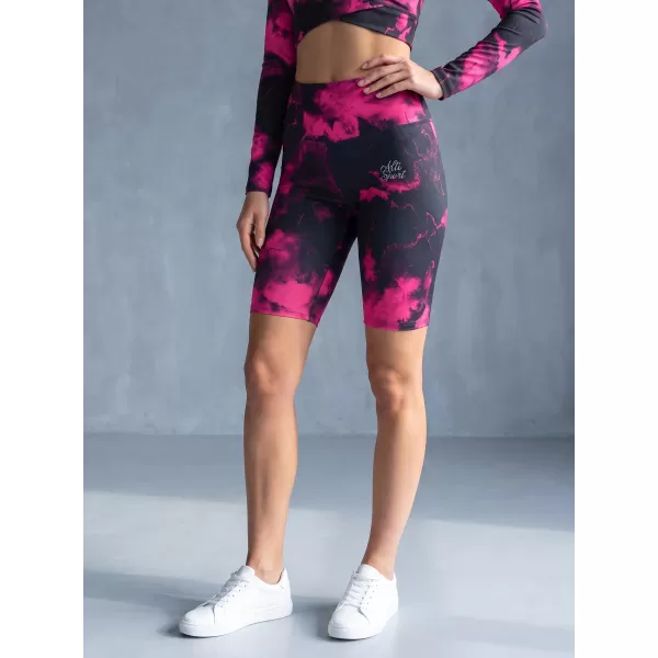  Frauen -Leggings über den Knien Premium ALTISPORT VOJ/ALW066LEG02 SCHWARZ -PINK 