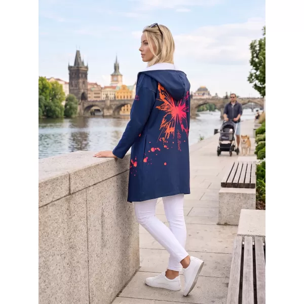  Damen -Strickjacke Premium ALTISPORT VOJ/ALW077MI07 DUNKELBLAU-ORANGE 