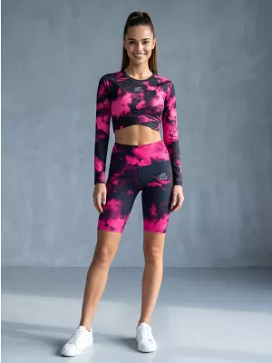 Frauen -Leggings über den Knien Premium ALTISPORT VOJ/ALW066LEG02 SCHWARZ -PINK
